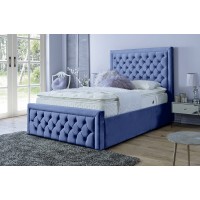 Sille Velvet Blue 3ft Ottoman Bed